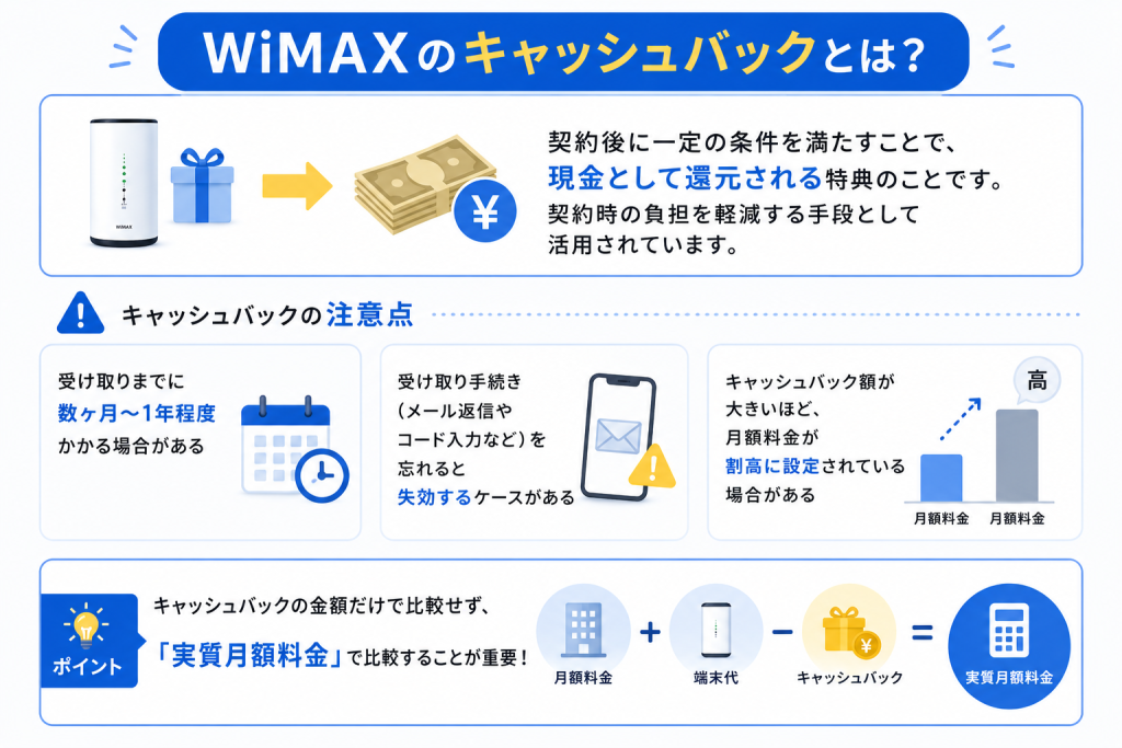 WiMAXのキャッシュバックとは