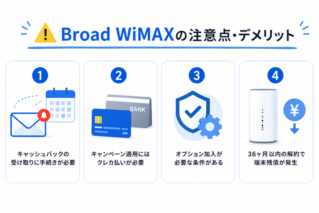 Broad WiMAXの注意点・デメリット