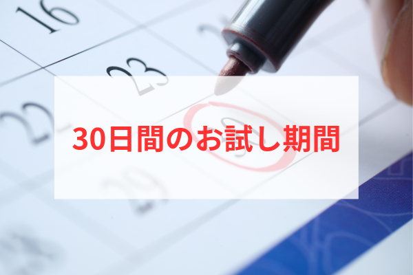 30日間のお試し利用