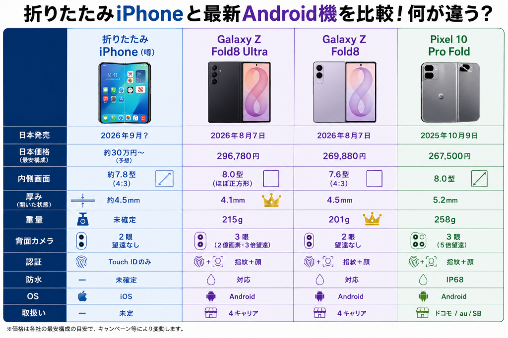 折りたたみiPhone（iPhone Fold・Ultra）の発売日・価格・スペック予想