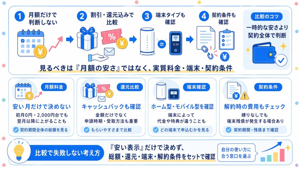価格を比較するときに見るべきポイント