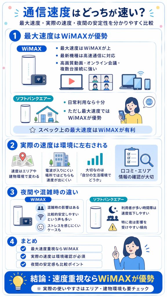 通信速度はどっちが速い？