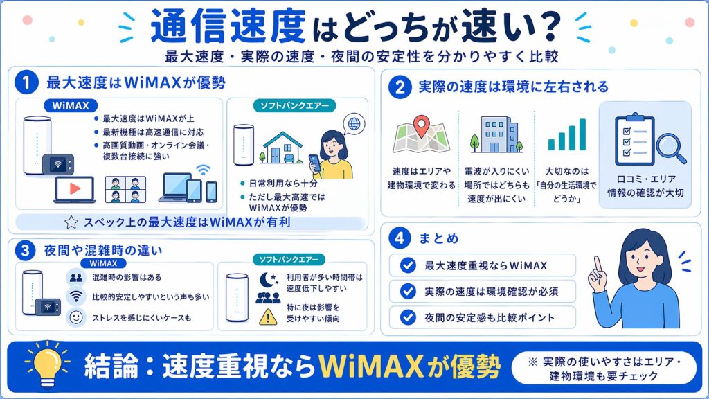 通信速度はどっちが速い？