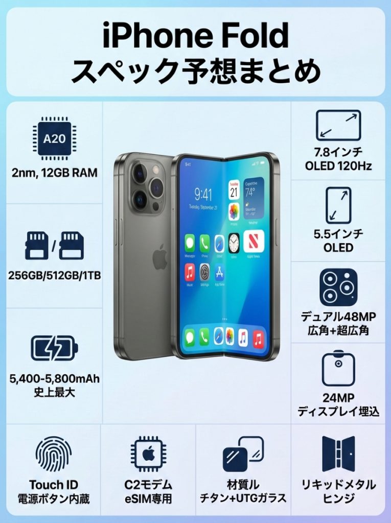 iPhone Foldスペック予想まとめ