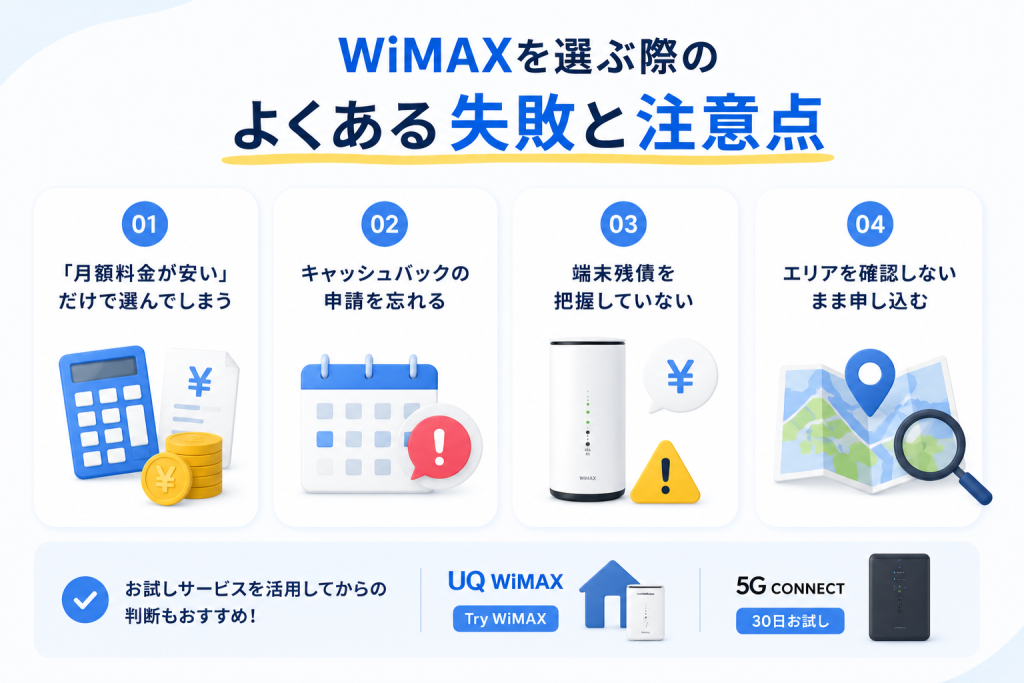 WiMAXを選ぶ際のよくある失敗と注意点