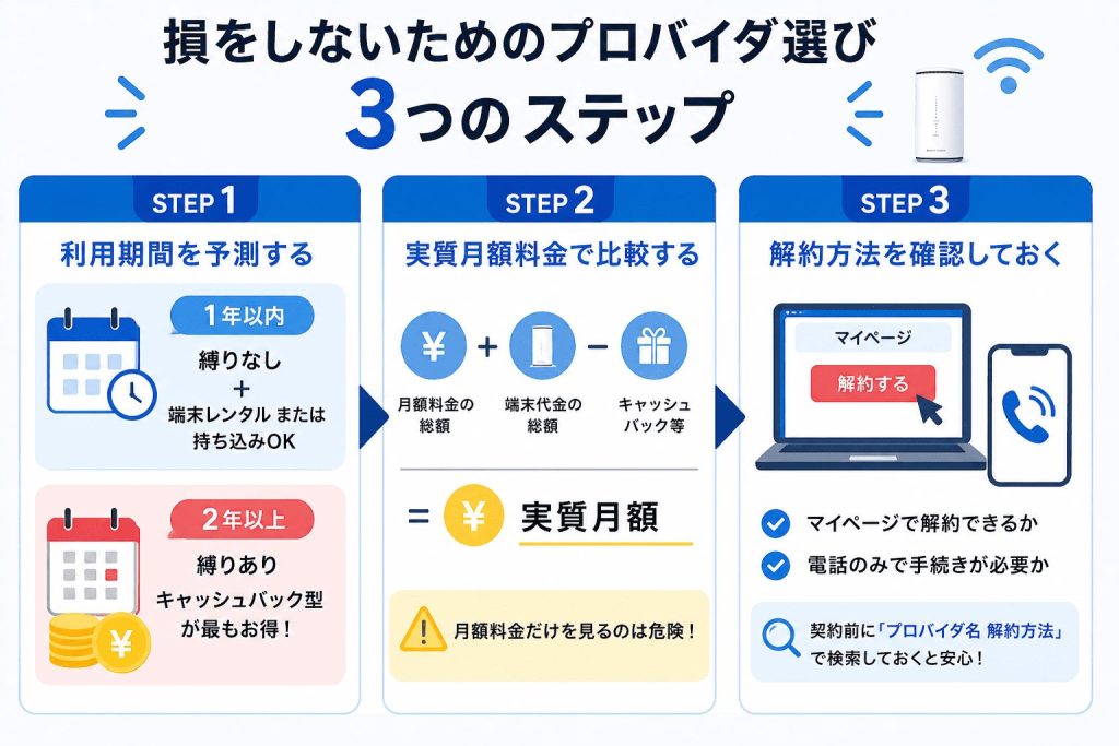 損をしないためのプロバイダ選び 3つのステップ
