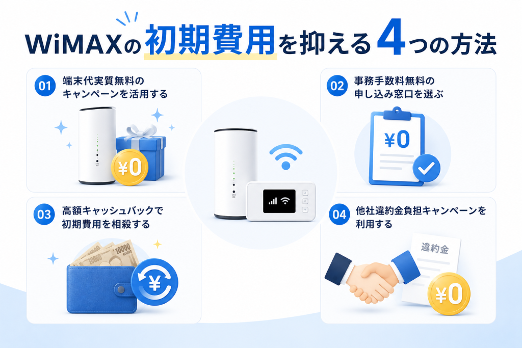 WiMAXの初期費用を抑える4つの方法