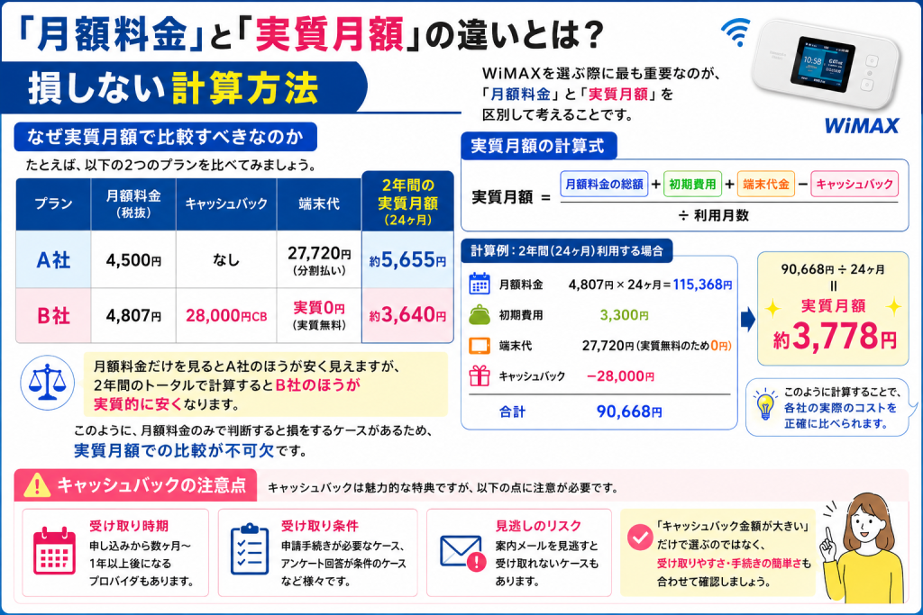 「月額料金」と「実質月額」の違いとは？損しない計算方法