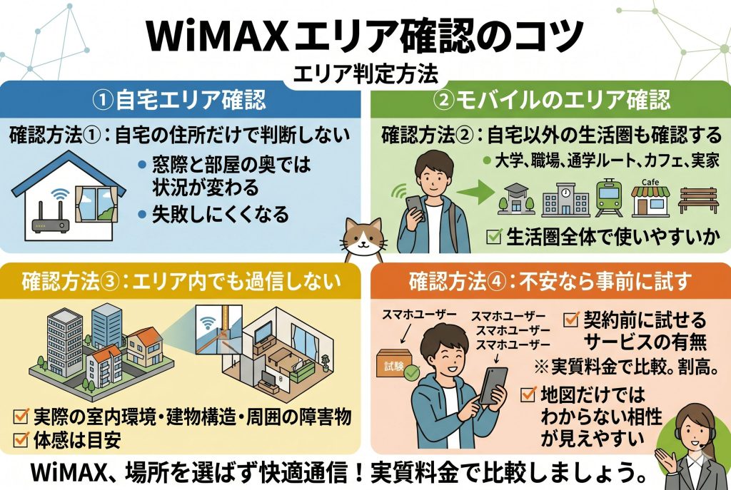 WiMAXのエリア確認のコツ