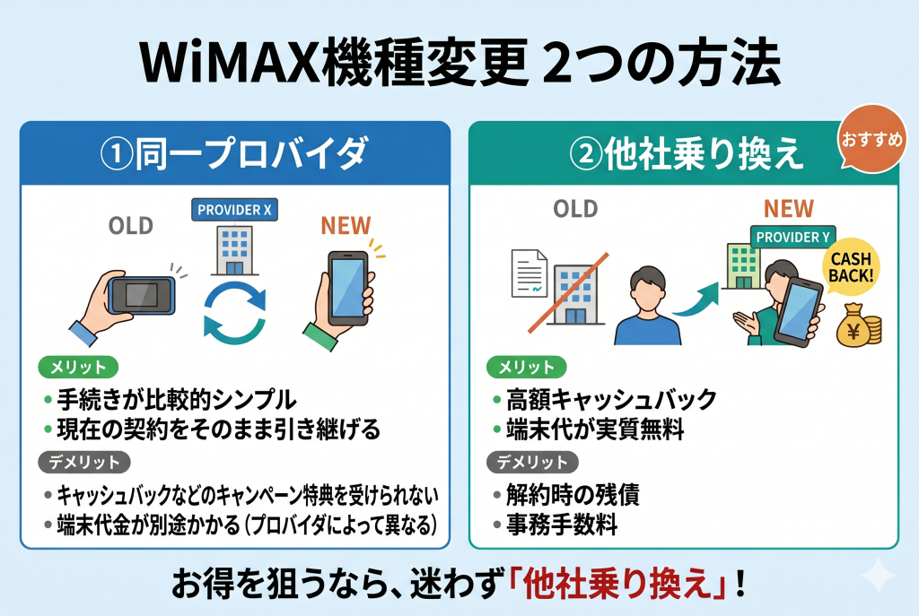 WiMAXの機種変更とは？2つの方法を理解しよう