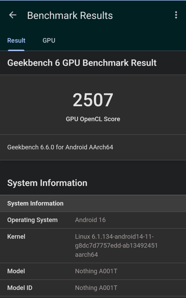 Nothing Phone 3a Lite GPU