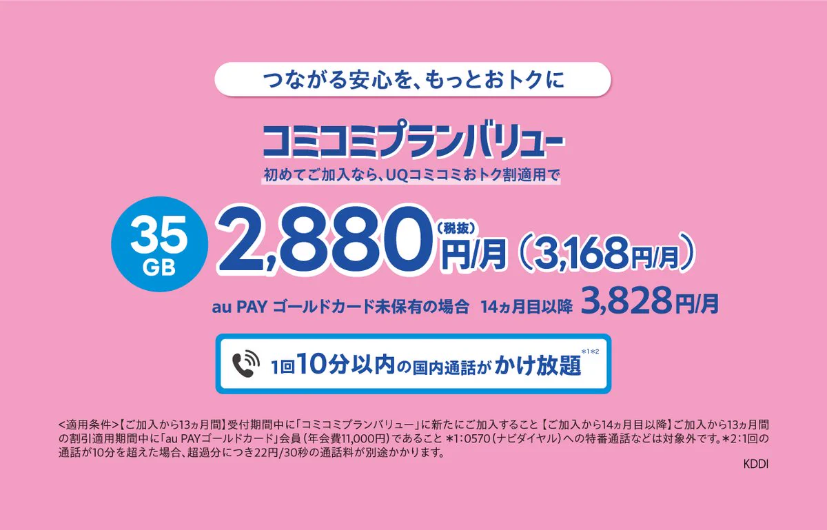 UQモバイル UQコミコミおトク割