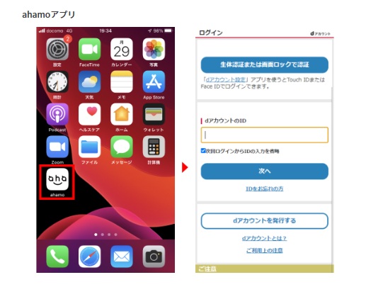 ahamo開通手続き