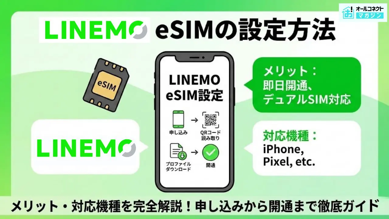 LINEMO eSIMの設定方法・メリット・対応機種を完全解説！申し込みから 