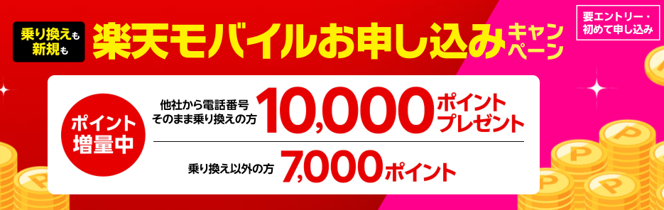 楽天モバイル初めてお申し込みキャンペーン