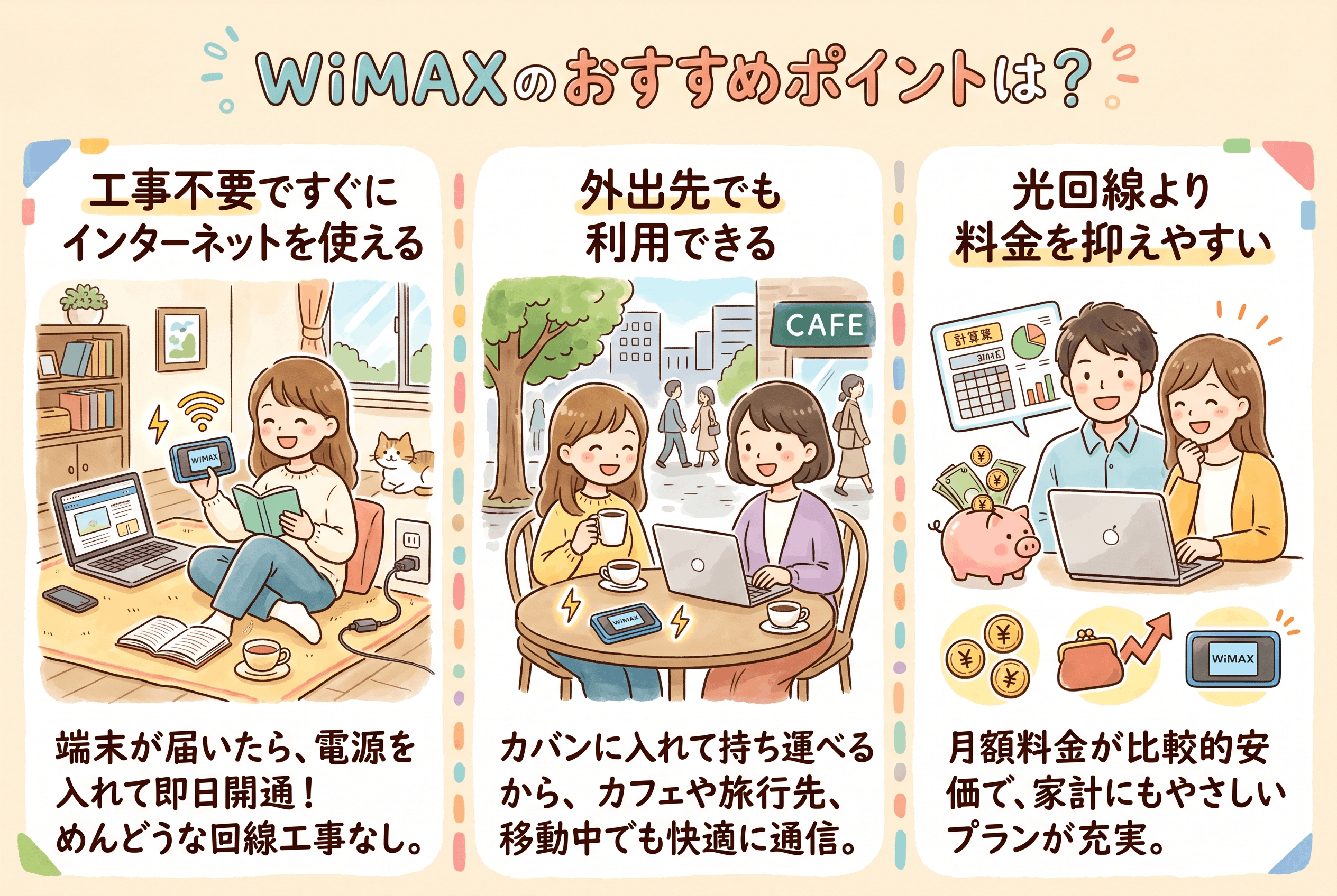 WiMAXのおすすめポイントは？