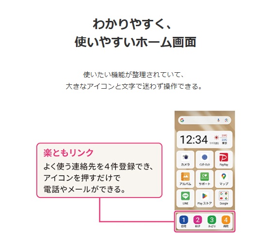 かんたんスマホ7 画面
