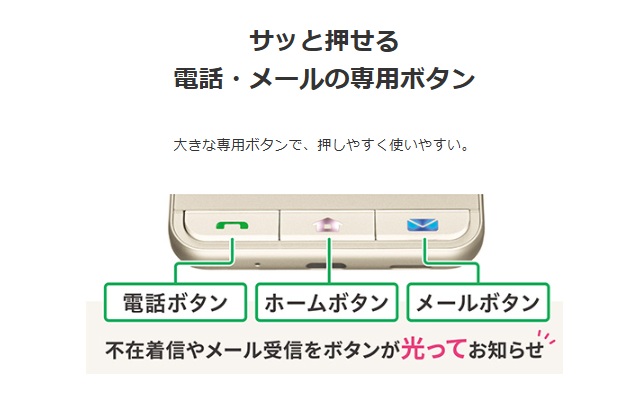 シンプルスマホ7 物理ボタン