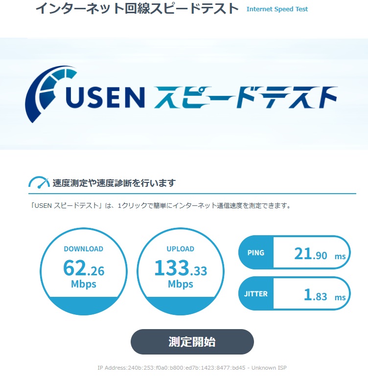 USENスピードテスト