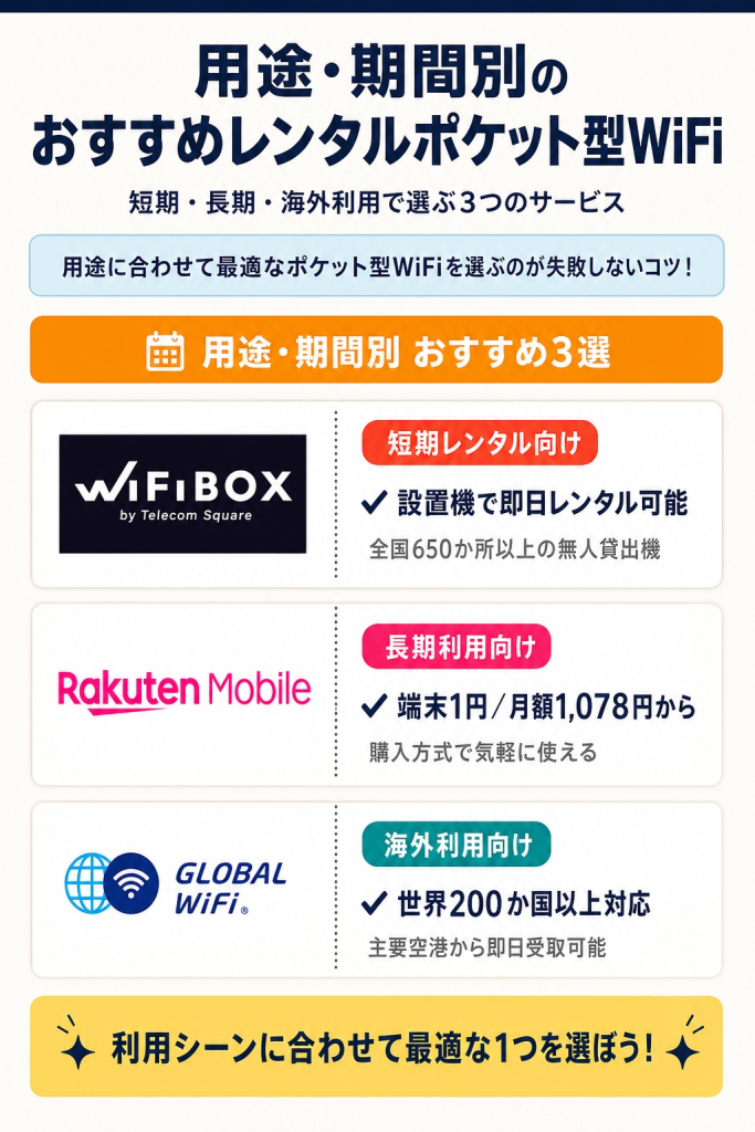 レンタルポケット型WiFiおすすめ