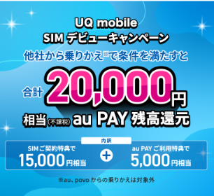 UQmobile SIMデビューキャンペーン