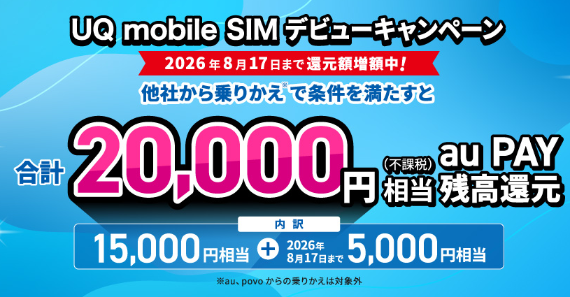 UQ SIMデビューキャンペーン