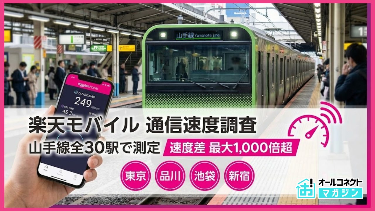 楽天モバイル山手線速度調査アイキャッチ画像