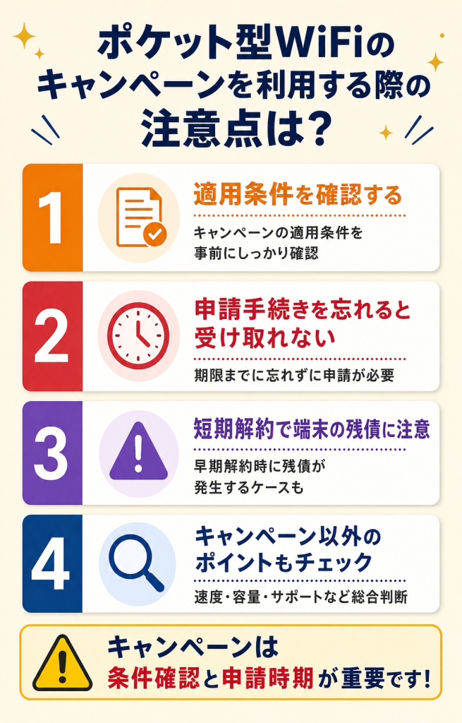 ポケット型WiFi注意点