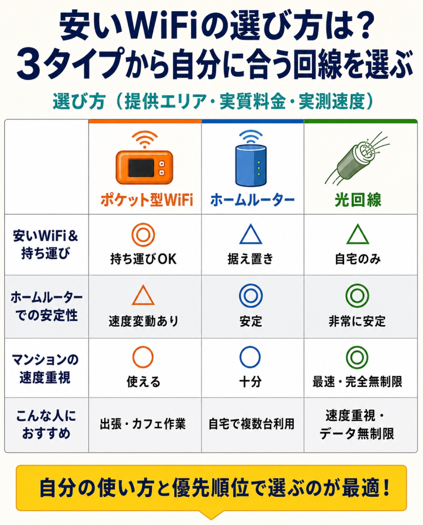安いWiFi選び方
