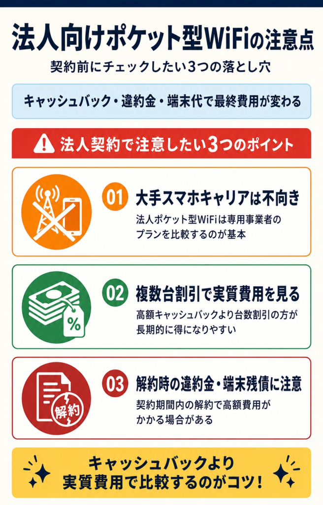 法人ポケット型WiFi注意点