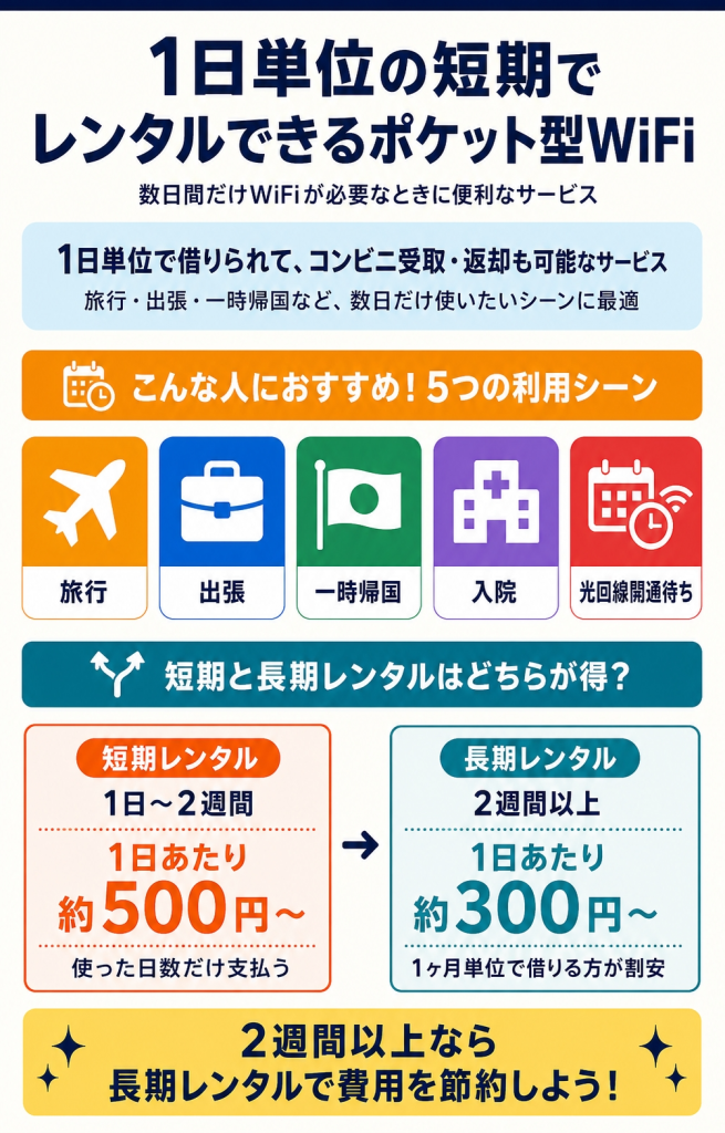 短期間レンタルポケット型WiFi