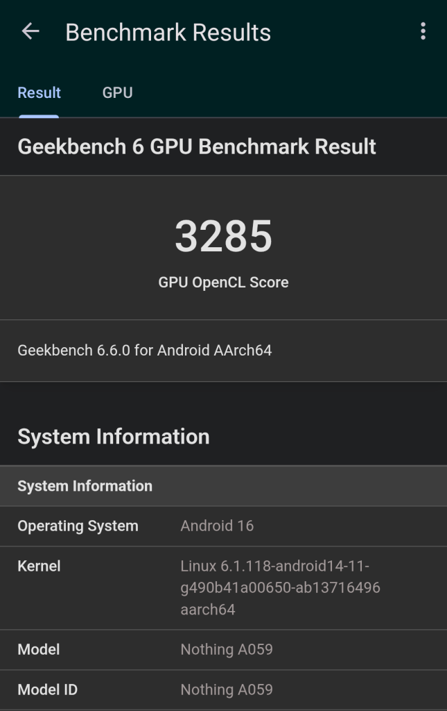 Nothing Phone 3a GPUスコア